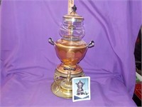 Copper and brass coffee urn