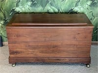 Nice Large Wood Storage Trunk On Casters