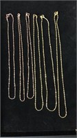 Lot of 6 sterling With gold overlay chains