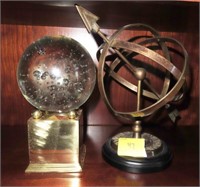 DESK TOP ARMILLARY AND GAZING BALL WITH STAND