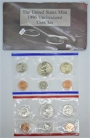 1996 MINT SET P D W 1996 W DIME