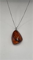 Amber Colored Pendant Necklace