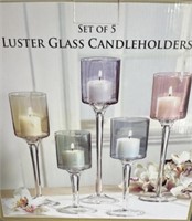 Luster Glass Candleholders