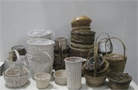 Large Collection Assorted Size Wicker Baskets