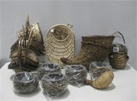 Assorted Style & Size Wicker Baskets Pictured