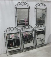 Five 24"x 40" Metal Framed Beveled Mirrors