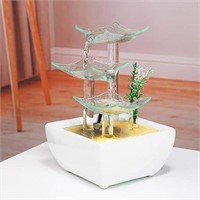 67$-Ceramic and Glass Tabletop Fountain