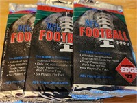 Football Sealed Pack Lot of 3 1992 Edge