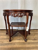 Claw & Ball Asian Carved Marble Top Console
