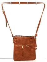 Miztique Brown Leather Crossbody Purse