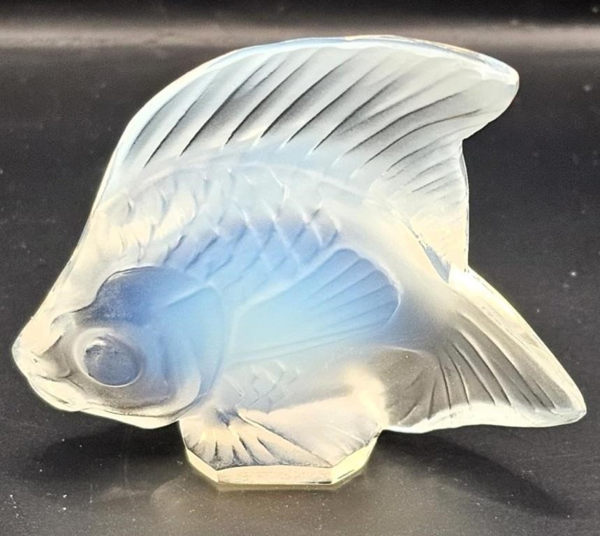 Lalique Frosted Fish- Signed