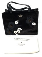 Kate Spade Black Velvet & Floral Purse