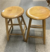 2 wooden stools