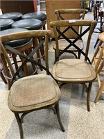 3 Chairs with wicker bottoms