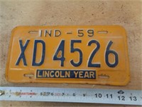 1959  INDIANA LICENSE PLATE
