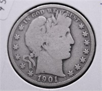 1901 S BARBER HALF DOLLAR G