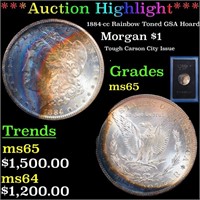 1884-cc Morgan Dollar Rainbow Toned GSA Hoard  $1
