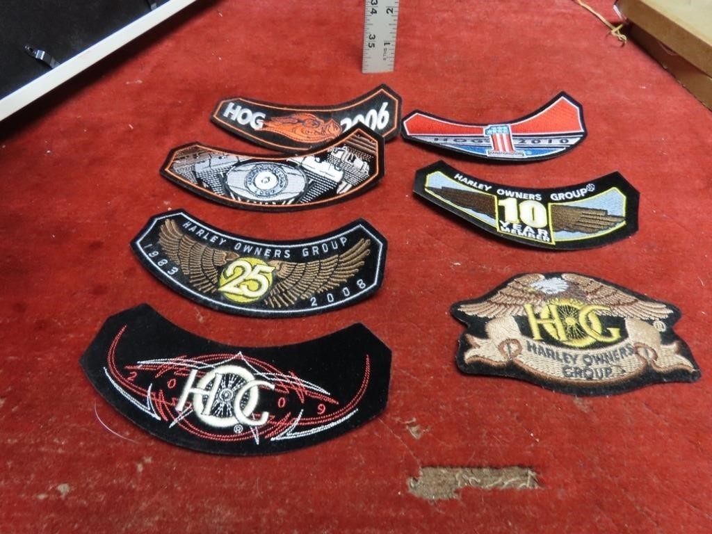 (7)HOG Harley Davidson motorcycle patches.