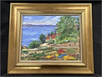 Artist Signed Seascape Oil on Canvas Painting.