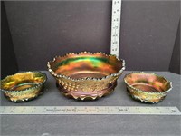 Northwood Carnival Green Grape & Cable Berry Bowls