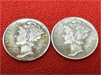 1940-D & 1941 Mercury Silver Dimes