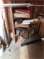 Wood Cabinet w/ Contents - plumbing fittings