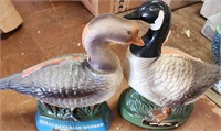 2 PC VTG LOT EZRA Brooks Duck Decanters