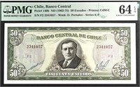 Chile 50 Escudos PMG64 Unc+GIFT! CHAS