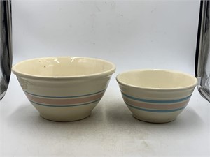 Pair of vintage McCoy ovenware mixing bowls,