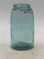 #43 vintage aqua glass canning jar, no markers