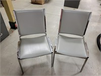2 Vinyl Metal Chairs