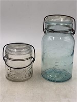 -2 vintage atlas  EZ seal canning jars 1