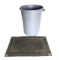 35 Gallon Trash Can & Door Mat