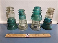 8 Vintage Glass Insulators