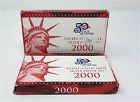 (2) 2000 Silver Proof Sets