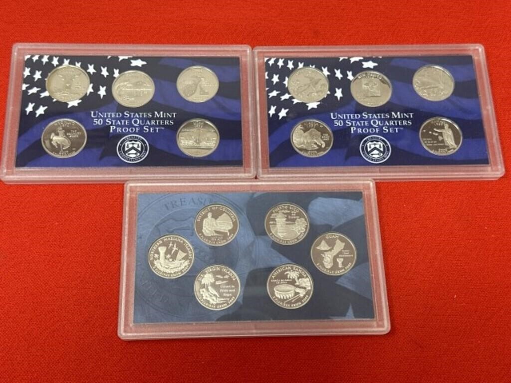 2007,2008 & 2009 U.S. Mint State Quarters Proof