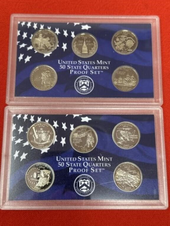 2000 & 2002 U.S. Mint State Quarter Proof Sets