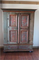 Beautiful Painted Antique Armoire/ Cabinet