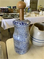 Small Speckled Blue Butter Churn