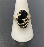 14 KT Onyx Ring with Diamond