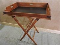ANTIQUE DROP FRONT BULTER'S STAND, SERVING TRAY