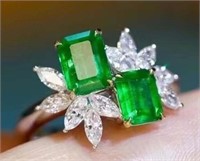 1.57ct Colombian Emerald Ring 18K Gold
