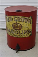 Early 1900s Red Crown Gasoline Barrel