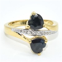 Gold plated Sil Blue Sapphire(2.05ct) Ring
