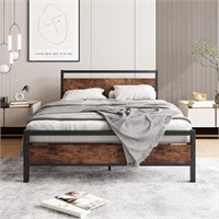 SEALED- HOJINLINERO Full Size Bed Frame with Headb