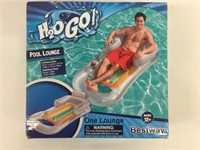 New H20 Go! Inflatable Clear Pool Lounge w/Holder