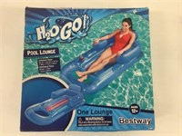 New H20 Go! Inflatable Blue Pool Lounge w/Holder