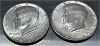 (2) Kennedy Half Dollars See Photos for Details
