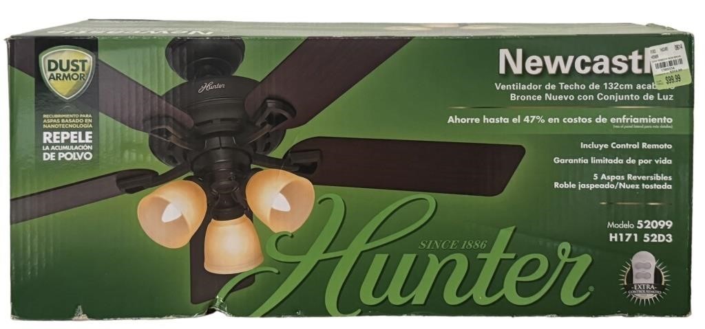 NEW Hunter NewCastle Ceiling Fan