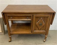 Drop Leaf Server with Drawer on Casters
